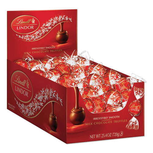 Picture of Lindor Milk Chocolate Truffles, 25.4 oz Box, 60/Box