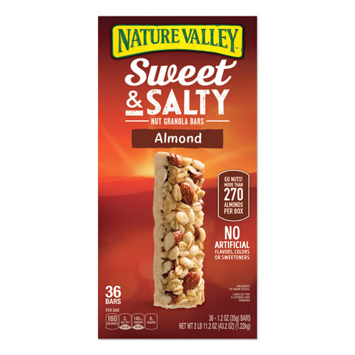 Picture of Granola Bars, Sweet and Salty Almond, 1.2 oz Pouch, 36/Box