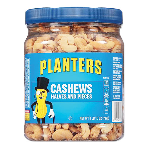Picture of Salted Cashew Halves and Pieces, 26 oz Canister