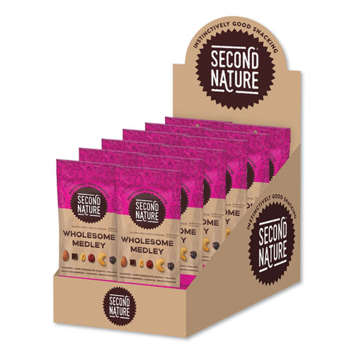 Picture of Wholesome Medley Assorted Trail Mix, 2.25 oz Bag, 12 Bags/Box