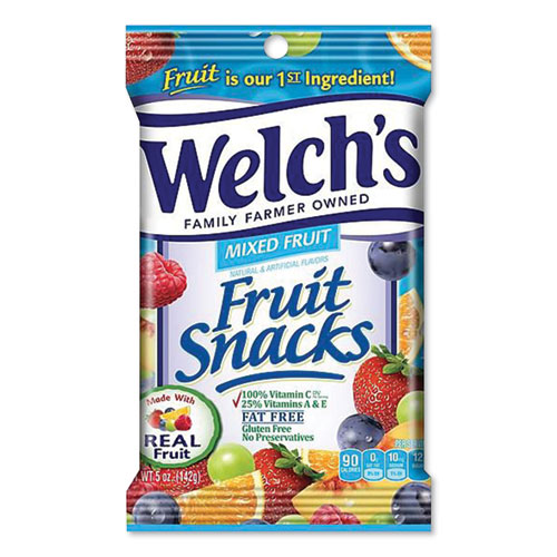 Picture of Fruit Snacks, Mixed Fruit, 5 oz Pouch, 12/Carton