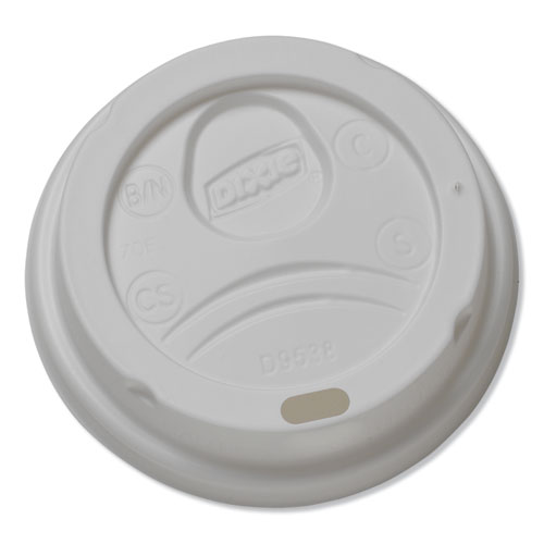 Picture of Dome Hot Drink Lids, Fits 8 oz Cups, White, 100/Sleeve, 10 Sleeves/Carton