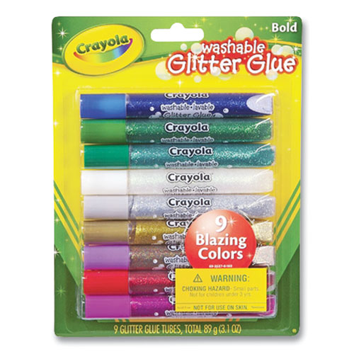 Picture of Washable Glitter Glue, 0.35 oz, Assorted Colors, 9/Pack