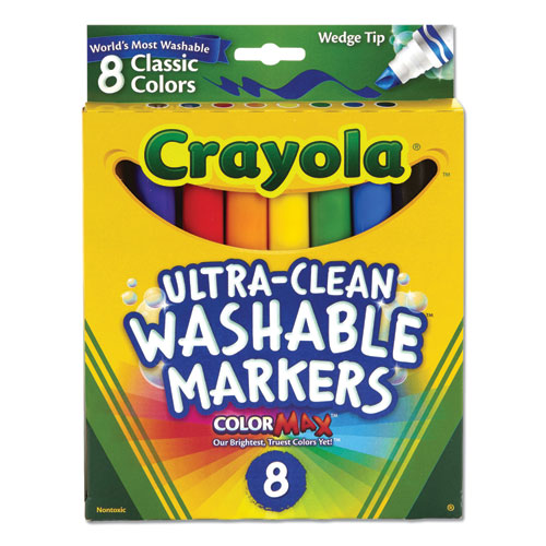 Picture of Ultra-Clean Washable Markers, Fine/Broad Wedge/Chisel Tips, Assorted Colors, 8/Box