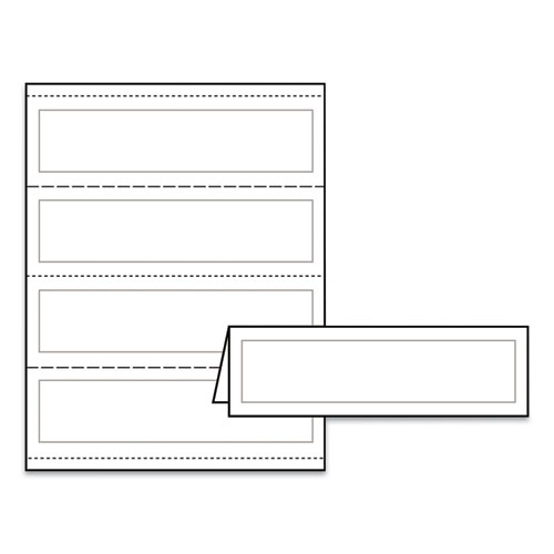 Picture of Medium Embossed Tent Cards, Ivory, 2 1/2 x 8.5, 2 Cards/Sheet, 100/Box