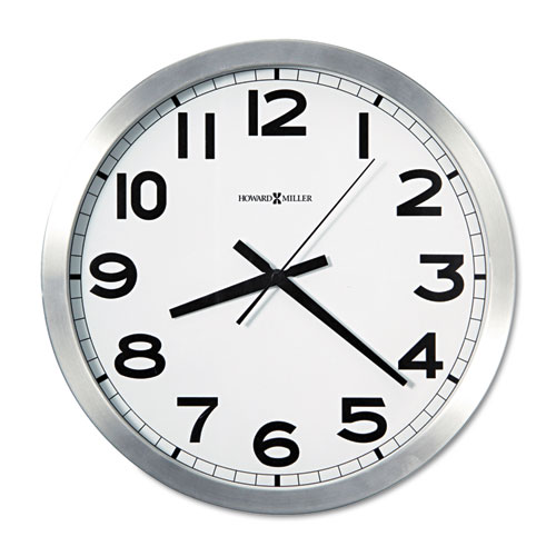 Picture of Spokane Wall Clock, 15.75" Overall Diameter, Silver Case, 1 AA (sold separately)