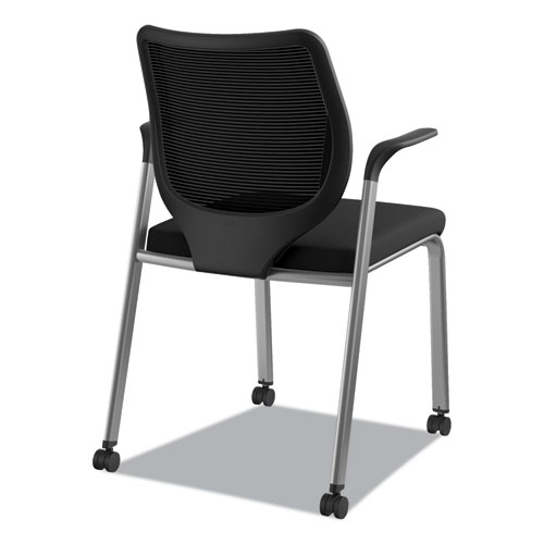 Picture of Nucleus Series Multipurpose Stacking Chair with ilira-Stretch M4 Back, Supports Up to 300 lb, Black Seat/Back, Platinum Base