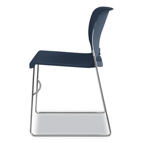 Picture of Olson Stacker High Density Chair, Supports Up to 300 lb, Regatta Seat/Back, Chrome Base, 4/Carton