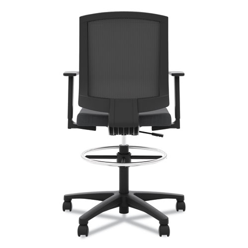 Picture of VL515 Mid-Back Mesh Task Stool with Fixed Arms, Supports Up to 250 lb, 24" to 33" Seat Height, Black