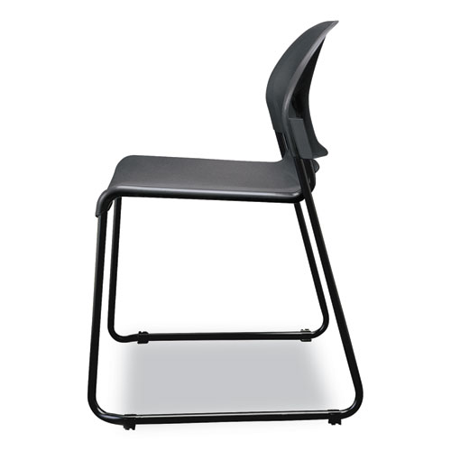 Picture of GuestStacker High Density Chairs, Supports Up to 300 lb, 17.5" Seat Height, Lava Seat, Lava Back, Black Base, 4/Carton