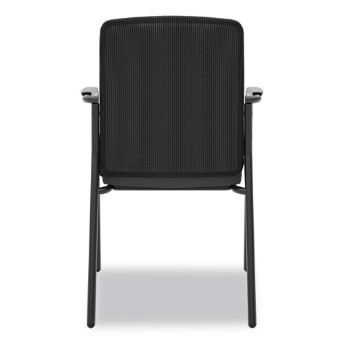 Picture of VL518 Mesh Back Multi-Purpose Chair with Arms, Supports Up to 250 lb, 19" Seat Height, Black Seat, Black Back, Black Base