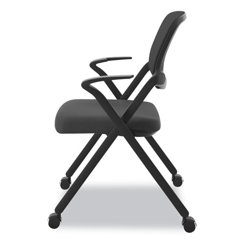 Picture of VL314 Mesh Back Nesting Chair, Supports Up to 250 lb, Black