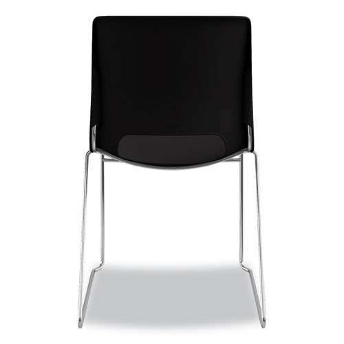 Picture of Motivate High-Density Stacking Chair, Supports Up to 300 lb, 17.75" Seat Height, Onyx Seat, Black Back, Chrome Base, 4/Carton