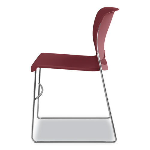 Picture of Olson Stacker High Density Chair, Supports 300 lb, 17.75" Seat Height, Mulberry Seat, Mulberry Back, Chrome Base, 4/Carton