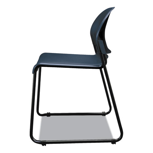 Picture of GuestStacker High Density Chairs, Supports Up to 300 lb, 17.5" Seat Height, Regatta Seat, Regatta Back, Black Base, 4/Carton