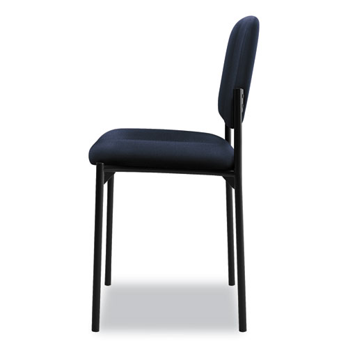 Picture of VL606 Stacking Guest Chair without Arms, Fabric Upholstery, 21.25" x 21" x 32.75", Navy Seat, Navy Back, Black Base