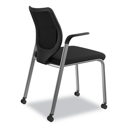 Picture of Nucleus Series Multipurpose Stacking Chair with ilira-Stretch M4 Back, Supports Up to 300 lb, Black Seat/Back, Platinum Base