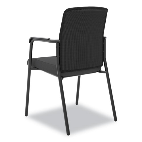 Picture of VL518 Mesh Back Multi-Purpose Chair with Arms, Supports Up to 250 lb, 19" Seat Height, Black Seat, Black Back, Black Base