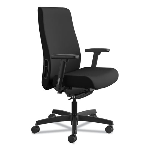 Picture of Endorse Upholstered Mid-Back Work Chair, Supports Up to 300 lb, 17.5" to 21.75" Seat Height, Black