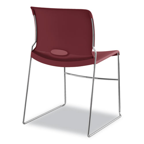 Picture of Olson Stacker High Density Chair, Supports 300 lb, 17.75" Seat Height, Mulberry Seat, Mulberry Back, Chrome Base, 4/Carton