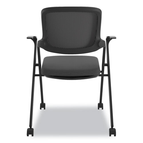 Picture of VL314 Mesh Back Nesting Chair, Supports Up to 250 lb, Black
