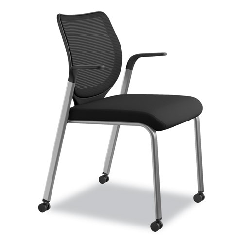 Picture of Nucleus Series Multipurpose Stacking Chair with ilira-Stretch M4 Back, Supports Up to 300 lb, Black Seat/Back, Platinum Base