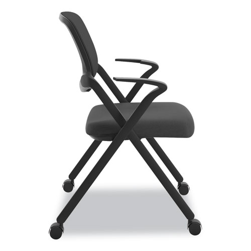 Picture of VL314 Mesh Back Nesting Chair, Supports Up to 250 lb, Black