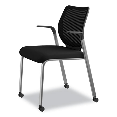 Picture of Nucleus Series Multipurpose Stacking Chair with ilira-Stretch M4 Back, Supports Up to 300 lb, Black Seat/Back, Platinum Base