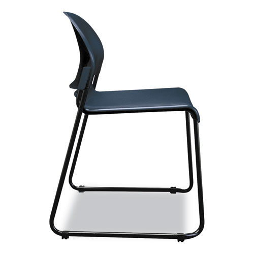 Picture of GuestStacker High Density Chairs, Supports Up to 300 lb, 17.5" Seat Height, Regatta Seat, Regatta Back, Black Base, 4/Carton