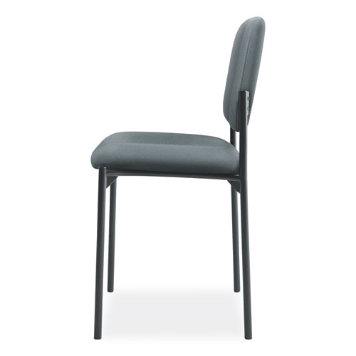 Picture of VL606 Stacking Guest Chair without Arms, Fabric Upholstery, 21.25" x 21" x 32.75", Charcoal Seat, Charcoal Back, Black Base