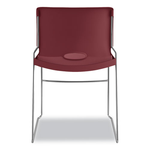 Picture of Olson Stacker High Density Chair, Supports 300 lb, 17.75" Seat Height, Mulberry Seat, Mulberry Back, Chrome Base, 4/Carton