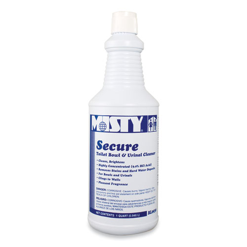 Picture of Secure Hydrochloric Acid Bowl Cleaner, Mint Scent, 32oz Bottle, 12/Carton