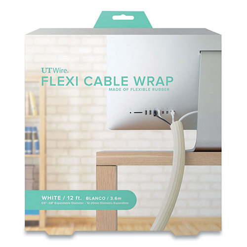 Picture of Flexi Cable Wrap, 0.5" to 1" x 12 ft, White