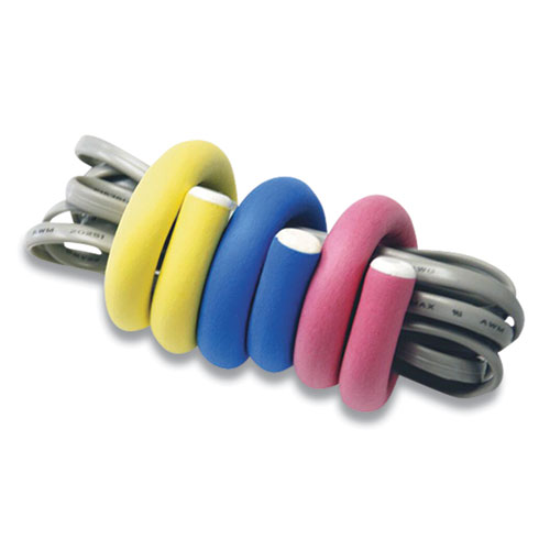 Picture of Flexi Ties Cushioned Cable Ties, 0.4" x 5", Assorted Colors, 8/Pack