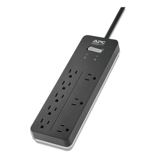 Picture of Home Office SurgeArrest Power Surge Protector, 8 AC Outlets, 6 ft Cord, 2,160 J, Black