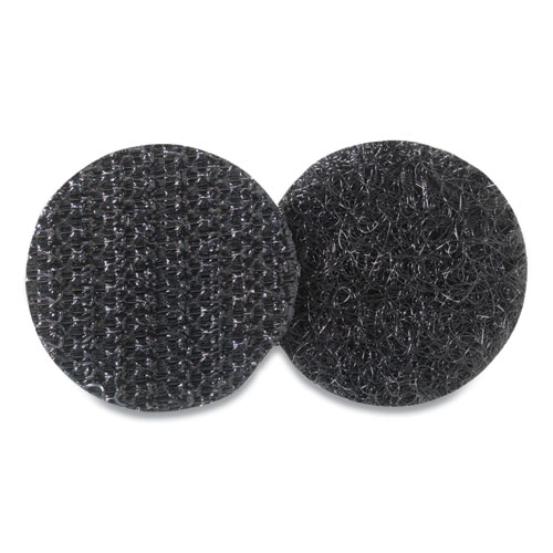 Picture of Sticky-Back Fasteners, Removable Adhesive, 0.63" dia, Black, 15/Pack