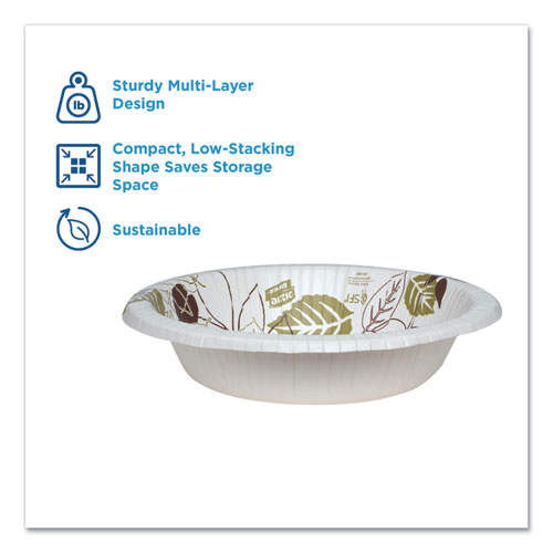 Picture of Pathways Heavyweight Paper Bowls, 12 oz, Green/Burgundy, 1,000/Carton