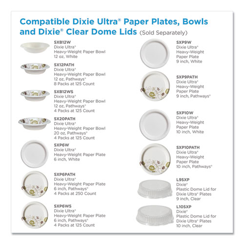 Picture of Pathways Soak Proof Shield Heavyweight Paper Plates, WiseSize, 8.5" dia, Green/Burgundy, 500/Carton