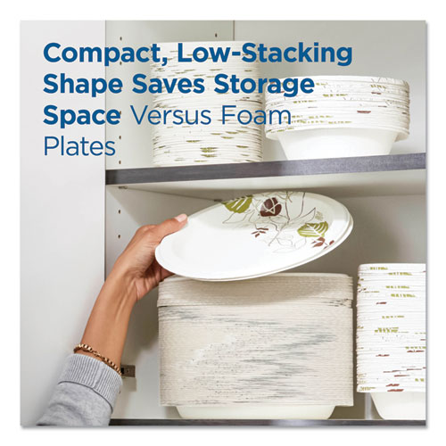 Picture of Pathways Soak Proof Shield Heavyweight Paper Plates, WiseSize, 8.5" dia, Green/Burgundy, 500/Carton