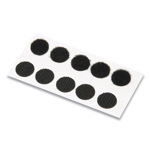 Picture of Sticky-Back Fasteners, Removable Adhesive, 0.75" dia, Black, 200/Box