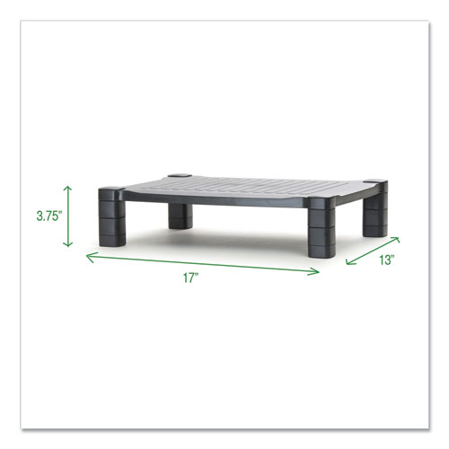 Picture of Adjustable Rectangular Monitor Stand, 17" x 13" x 3.75" to 5.75", Black, Supports 22 lbs