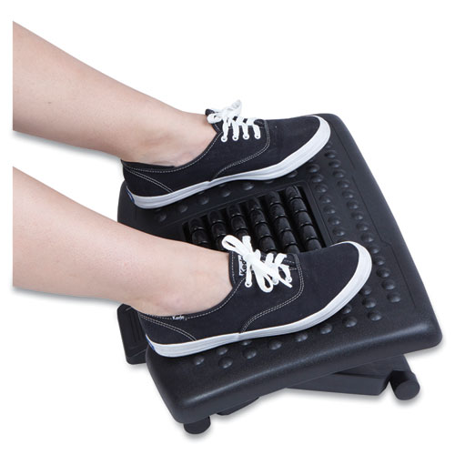 Picture of Adjustable Height Footrest with Rollers for Massage, 18w x 14d x 4.25h, Black