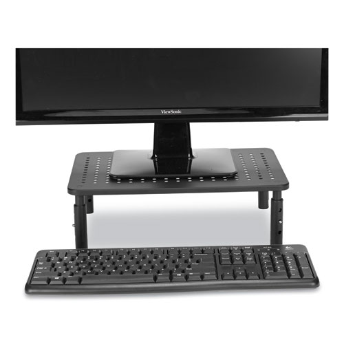 Picture of Adjustable Rectangular Monitor Stand, 14" x 9" x 3.25" to 5.25", Black, Supports 44 lbs