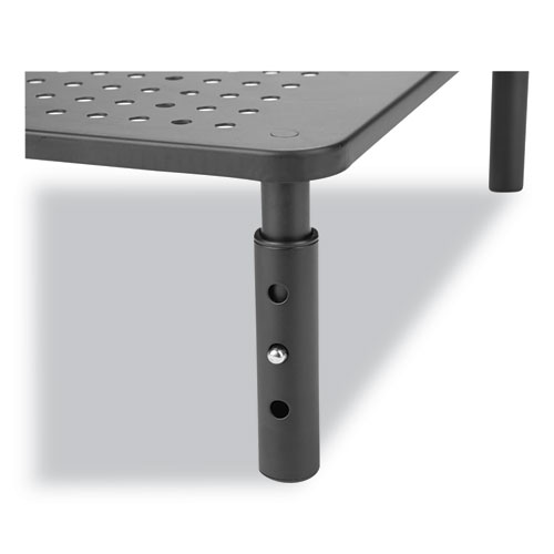 Picture of Adjustable Rectangular Monitor Stand, 14" x 9" x 3.25" to 5.25", Black, Supports 44 lbs