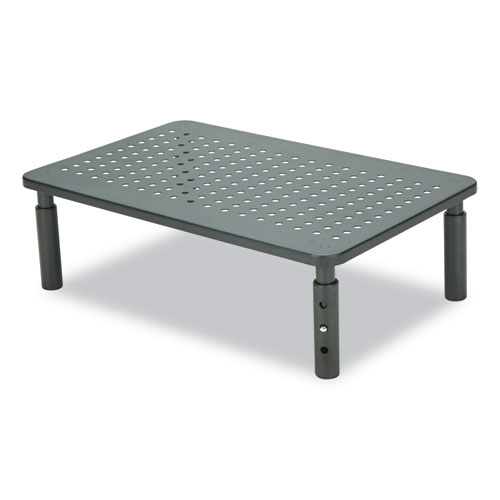 Picture of Adjustable Rectangular Monitor Stand, 14" x 9" x 3.25" to 5.25", Black, Supports 44 lbs