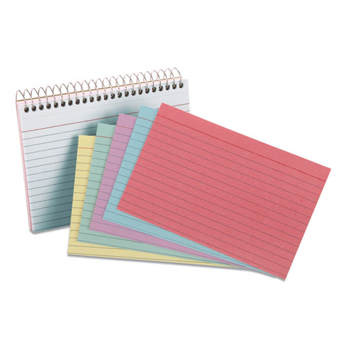 Picture of Spiral Index Cards, Ruled, 4 x 6, Assorted, 50/Pack