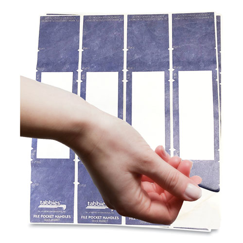 Picture of File Pocket Handles, 9.63 x 2, Dark Blue/White, 4/Sheet, 12 Sheets/Pack