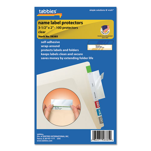 Picture of Self-Adhesive Label/File Folder Protector, Top Tab, 3.5 x 2, Clear, 500/Box