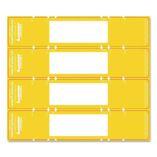 Picture of File Pocket Handles, 9.63 x 2, Yellow/White, 4/Sheet, 12 Sheets/Pack