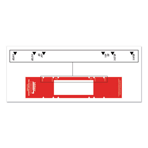 Picture of File Pocket Handles, 9.63 x 2, Red/White, 4/Sheet, 12 Sheets/Pack